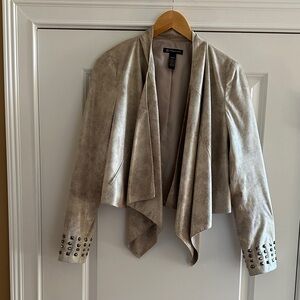 INC International Concepts Cream Jacket with Studded Sleeves